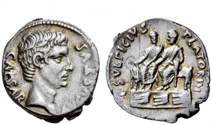 The Roman Empire 
 Armenia Capta Issues 
 C. Sulpicius Platorinus. Denarius 13...