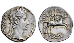 The Roman Empire 
 Dynastic Issues of Augustus 
 Denarius, Lugdunum 8 BC, AR 3.82 g. AVGVSTVS – DIVI·F Laureate head of Augustus r. Rev. C CAES Caiu...