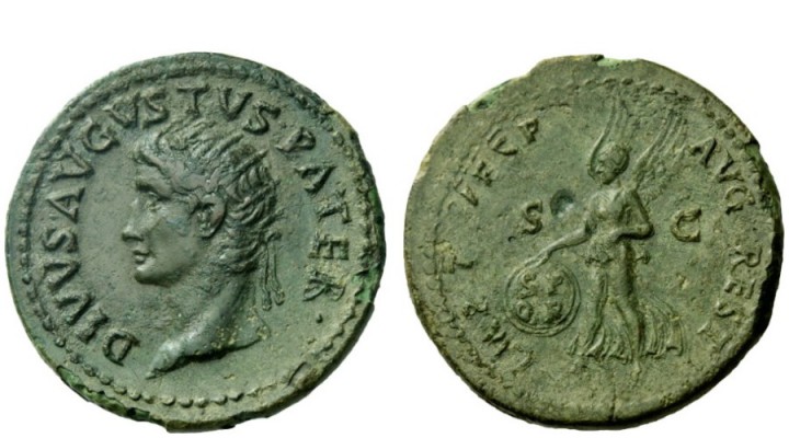The Roman Empire 
 Dynastic Issues of Augustus 
 Divus Augustus . Dupondius 80...