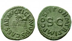 The Roman Empire 
 Claudius, 41 – 54 
 Quadrans January 42 AD, Æ 2.98 g. TI CLAVDIVS CAESAR AVG Hand l. holding scales, between which PNR. Rev. PON ...