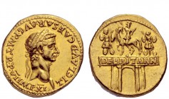 The Roman Empire 
 Claudius, 41 – 54 
 Aureus 46-47, AV 7.70 g. TI CLAVD CAESAR AVG P M TR P VI IMP XI Laureate head r. Rev. DE BRITANN on architrav...