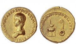 The Roman Empire 
 Nero caesar, 50 – 54 
 Aureus 50-54, AV 7.72 g. NERO CLAVD CAES DRVSVS GERM PRINC IVVENT Bareheaded and draped bust of Nero l. Re...