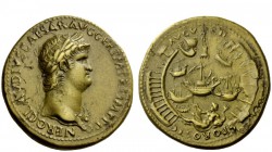 The Roman Empire 
 Nero augustus, 54 – 68 
 Sestertius circa 64, Æ 24.76 g. NERO CLAVDIVS CAESAR AVG GERM P M TR P IMP P P Laureate bust r. with aeg...