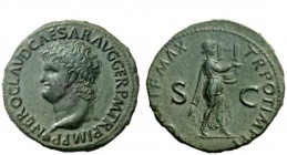 The Roman Empire 
 Nero augustus, 54 – 68 
 As, Lugdunum, 65, Æ 11.16 g. NERO CLAVD CAESAR AVG GER P M TR P IMP P P Laureate head l., globe at point...