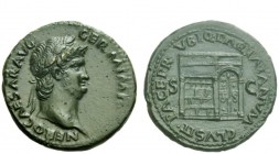 The Roman Empire 
 Nero augustus, 54 – 68 
 As circa 65, Æ 10.54 g. NERO CAESAR AVG – GERM IMP Laureate head r. Rev. PACE P R VBIQ PARTA IANVM CLVSI...