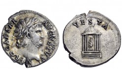 The Roman Empire 
 Nero augustus, 54 – 68 
 Denarius circa 65-66, AR 3.61 g. NERO CAESAR – AVGVSTVS Laureate head r. Rev. VESTA Domed hexastyle temp...