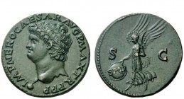 The Roman Empire 
 Nero augustus, 54 – 68 
 As, Lugdunum circa 66, Æ 11.17 g. IMP NERO CAESAR AVG P MAX TR P P P Bare head l., with globe at point o...