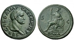 The Roman Empire 
 Galba, 68 – 69 
 Sestertius June-August 68, Æ 24.99 g. SER GALBA IMP CAES AVG TR P Laureate and draped bust r. Rev. S – C Roma se...