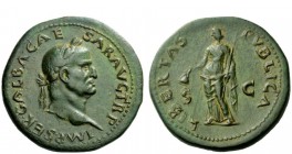 The Roman Empire 
 Galba, 68 – 69 
 Sestertius late summer 68, Æ 27.02 g. IMP SER GALBA CAE – SAR AVG TR P Laureate bust r. Rev. LIBERTAS – PVBLICA ...