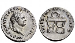 The Roman Empire 
 Titus augustus, 79 – 81. The Atonement Series 
 Denarius 1st January-30th June 80, AR 3.37 g. IMP TITVS CAES VESPASIAN AVG P M La...