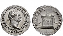 The Roman Empire 
 The Mythical Founding of Rome 
 Denarius 80-81, AR 3.49 g. CAESAR DIVI F DOMITIANVS COS VII Laureate head r. Rev. PRINCEPS – IVVE...