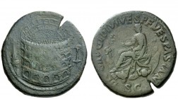 The Roman Empire 
 Domitian augustus, 81 – 96 
 Sestertius 81-82, Æ 27.56 g. Aerial view of the Flavian amphitheatre (the Colosseum); on l., Meta Su...