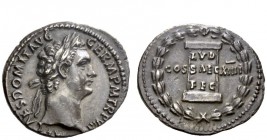 The Roman Empire 
 Domitian augustus, 81 – 96 
 Denarius 14th September-31st December 88, AR 3.43 g. IMP CAES DOMIT AVG – GERM P M TR P VIII Laureat...