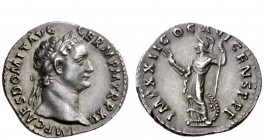 The Roman Empire 
 Domitian augustus, 81 – 96 
 Denarius 92-93, AR 3.46 g. IMP CAES DOMIT AVG – GERM P M TR P XII Laureate head r. Rev. IMP XXII COS...