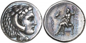 Imperio Macedonio. Alejandro III, Magno (336-323 a.C.). Incierta de Grecia o Macedonia. Tetradracma. (S. 6721 var) (MJP. 861). 17,28 g. Pátina. Bella....