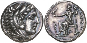 Imperio Macedonio. Casandro (317-297 a.C.). Amfípolis. Tetradracma. (S. falta) (CNG. III, 991). 17,27 g. Pátina. Muy bella. Rara así. EBC+.