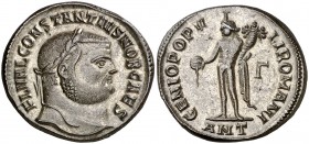 (299-300 d.C.). Constancio I, Cloro. Antioquía. Follis. (Spink 14068) (Co. 89) (RIC. 53a). 10,68 g. EBC.