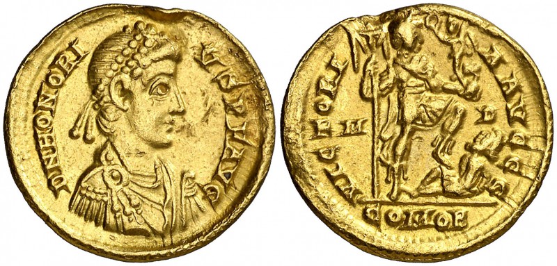 (402-403 d.C.). Honorio. Mediolanum. Sólido. (Spink 20916) (Co. 44) (RIC. 1206a)...