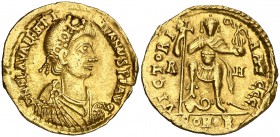 (440-455 d.C.). Valentiniano III. Roma. Sólido. (Spink 21264) (Co. 19) (RIC. 2014). 4,43 g. MBC+.
