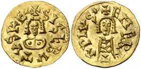Sisebuto (612-621). Emerita (Mérida). Triente. (CNV. 258.1) (R.Pliego 284b). 1,49 g. Bella. EBC+.