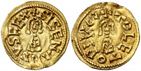 Sisenando (631-636). Toleto (Toledo). Triente. (CNV. 354) (R.Pliego 450b). 1,40 g. Escasa. MBC+.