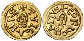Tulga (639-642). Córdoba. Triente. (CNV. 392.2) (R.Pliego 515b). 1,27 g. Atractiva. Muy escasa. EBC-.