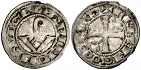 Ermengol VIII (1184-1209). Agramunt. Diner. (Cru.V.S. 119 var) (Cru.C.G. 1935a var). 0,75 g. Escasa. MBC/MBC+.