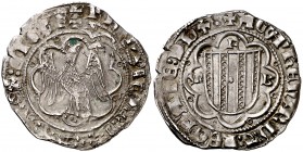 Frederic IV de Sicília (1355-1377). Sicília. Pirral. (Cru.V.S. 654) (Cru.C.G. 2633). 3,26 g. Buen ejemplar. MBC/MBC+.