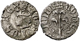Joan II (1458-1479). Perpinyà. Diner. (Cru.V.S. 952) (Cru.C.G. 2991). 0,59 g. Buen ejemplar. Escasa y más así. MBC+.