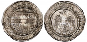 Ferran II (1479-1516). Sicília. Tarí. (Cru.V.S. 1239) (Cru.C.G. 3146). 3,60 g. Sin armas catalanas. MBC.