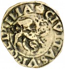 La Seu d'Urgell. Ardit. (Cru.L. 2126). 0,32 g. Latón. Contramarca: S. Escasa. BC+.