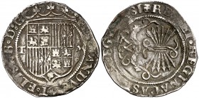 Reyes Católicos. Toledo. 1 real. (Cal. 406). 3,36 g. MBC-.