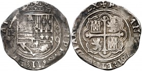 s/d. Felipe II. México. O. 4 reales. (Cal. 333). 13,10 g. Rayitas. MBC-.