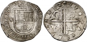 s/d. Felipe II. Sevilla. . 8 reales. (Cal. 235). 27,33 g. Buen ejemplar. Escasa así. MBC+.
