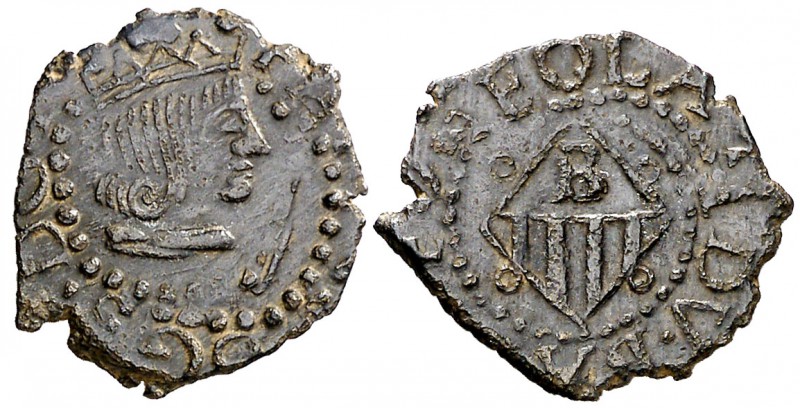 (Hacía 1600). Felipe III. Banyoles. 1 diner. (Cal. 589) (Cru C.G. 3660). 0,89 g....