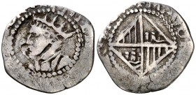 s/d. Felipe III. Mallorca. 1/2 ral. (Cal. 1144, de Felipe IV) (Cru.C.G. falta). 1,07 g. Leyendas no visibles. Ex Colección de piezas de 1/2 real, Áure...