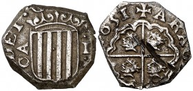 1651. Felipe IV. Zaragoza. 1 real. (Cal. 1128). 3,45 g. Incisión en reverso. Acuñada a martillo. Rara. (MBC+).