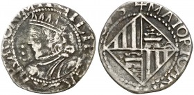 s/d. Felipe IV. Mallorca. 2 rals. (Cal. 861) (Cru.C.G. 4426). 4,67 g. Ex Colección Ramon Llull, Áureo & Calicó 26/11/2015, nº 445. Rara. MBC.