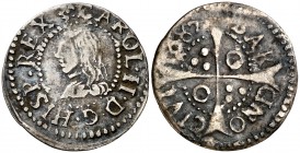 1683. Carlos II. Barcelona. 1 croat. (Cal. tipo 126, falta var). 1,93 g. MBC.