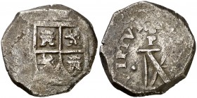 Carlos II. Sevilla. (M). 4 reales. (Cal. tipo 100). 10,79 g. Tipo "María". Fecha no visible. La R del valor es una P. MBC-.