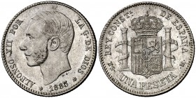 1885*1885. Alfonso XII. MSM. 1 peseta. (Cal. 61). 4,93 g. Escasa. EBC-.