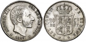1883. Alfonso XII. Manila. 20 centavos. (Cal. 90). 5,22 g. EBC.