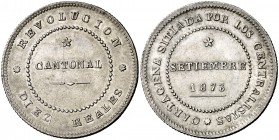 1873. Revolución Cantonal. Cartagena. 10 reales. (Cal. 7, error foto). 13,92 g. Rara. EBC.