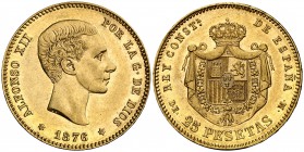1876*1876. Alfonso XII. DEM. 25 pesetas. (Cal. 1). 8,07 g. Bella. Brillo original. EBC+.