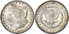 1895. Estados Unidos. O (Nueva Orleans). 1 dólar. (kr. 110). 26,67 g. AG. Muy rara. MBC.