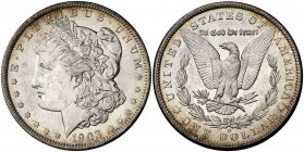1903. Estados Unidos. O (Nueva Orleans). 1 dólar. (Kr. 110). 26,77 g. AG. Bella. Rara y más así. EBC+.
