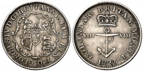 1822. Indias Occidentales Británicas. Jorge IV. 1/8 de dólar. (Kr. 2). 3,35 g. AG. MBC+.