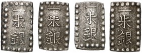 (1853-1865). Japón. Era Kaei. 1 shu. (Kr. 12). AG. Lote de 4 monedas. EBC.