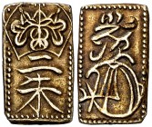 (1832-1858). Japón. Era Tempo. 2 shu. (Fr. 34) (Kr. 18). 1,58 g. AU. EBC-.
