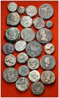 Hispania Antigua. Lote de 25 monedas de bronce de época púnica, ibérica e hispano-romana. A examinar. BC-/MBC-.